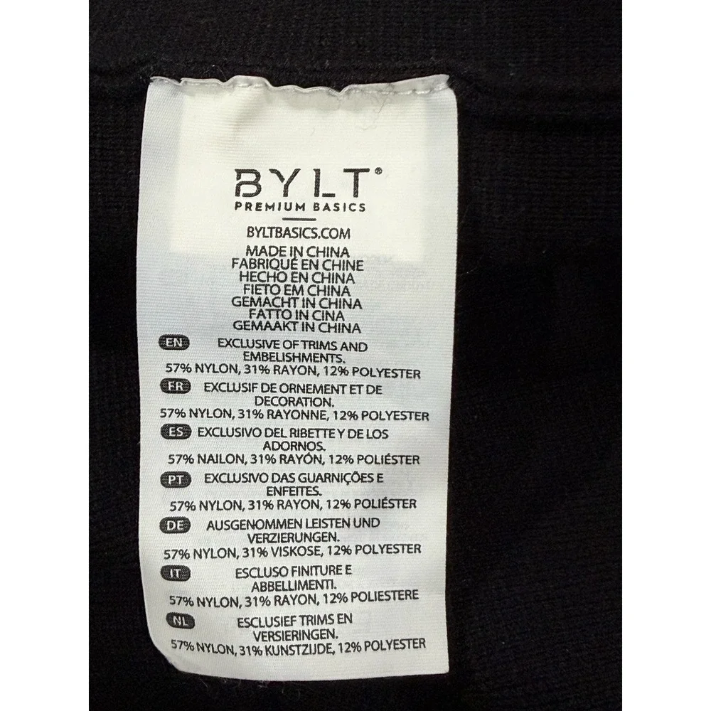 BYLT Premium Basics Mens Cardigan Sweater Black Open Front XL MTCG0633-001-XL